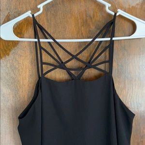 Strappy black tank top